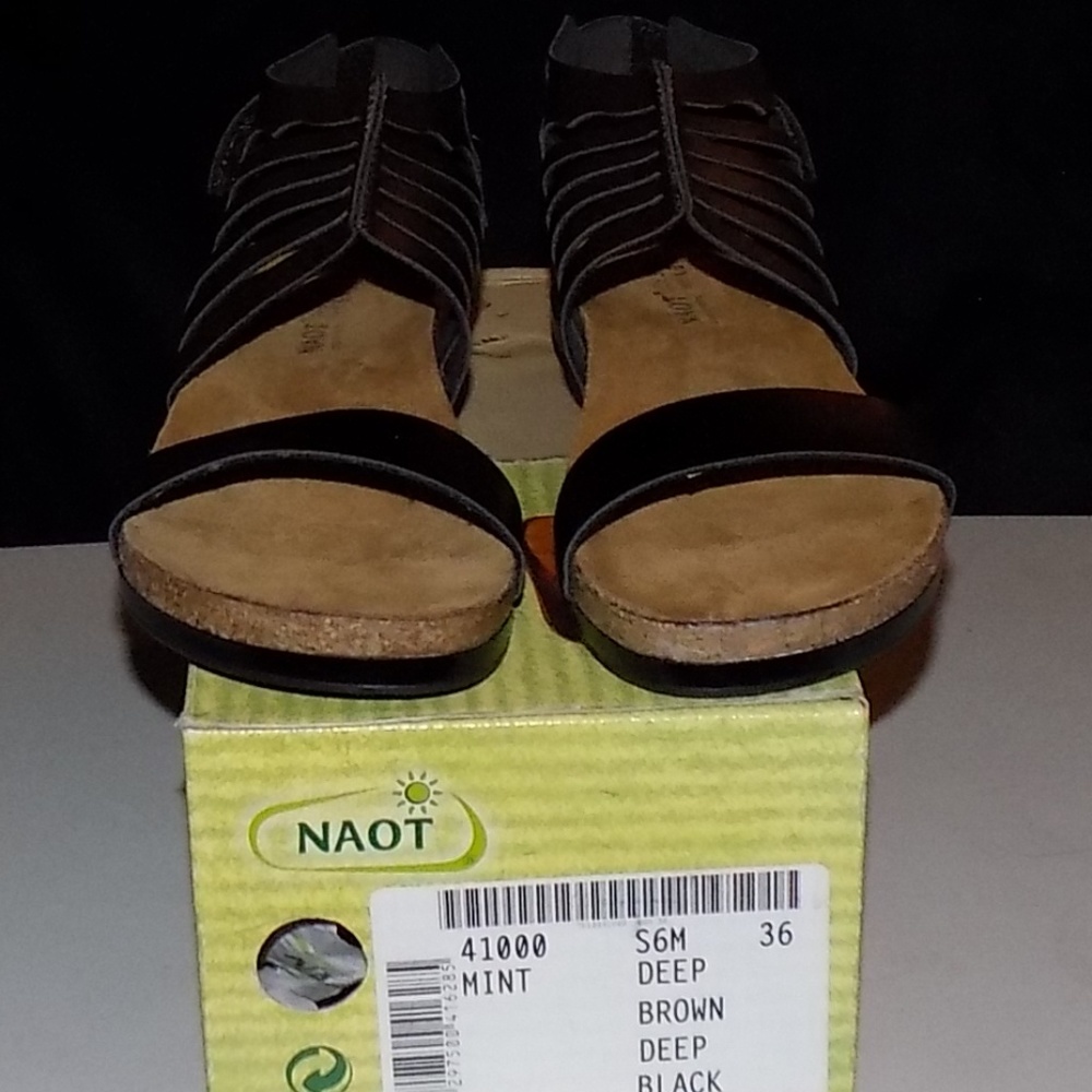 New Naot Mint deep brown/black leather EU36/US6M - Picture 6 of 8